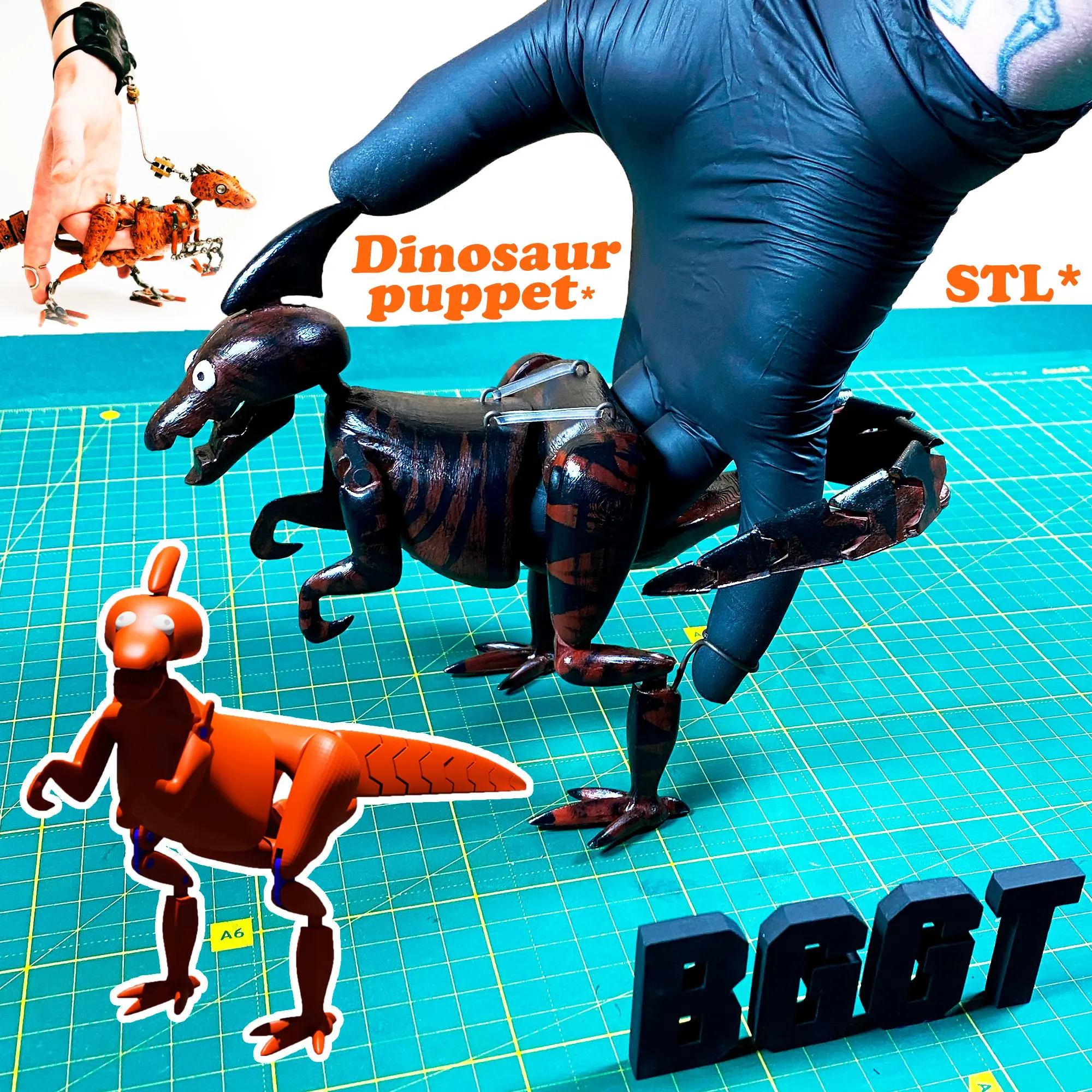 MARIONETA DINOSAURIO | RAPTOR | MODELO ARTICULADO | STL*