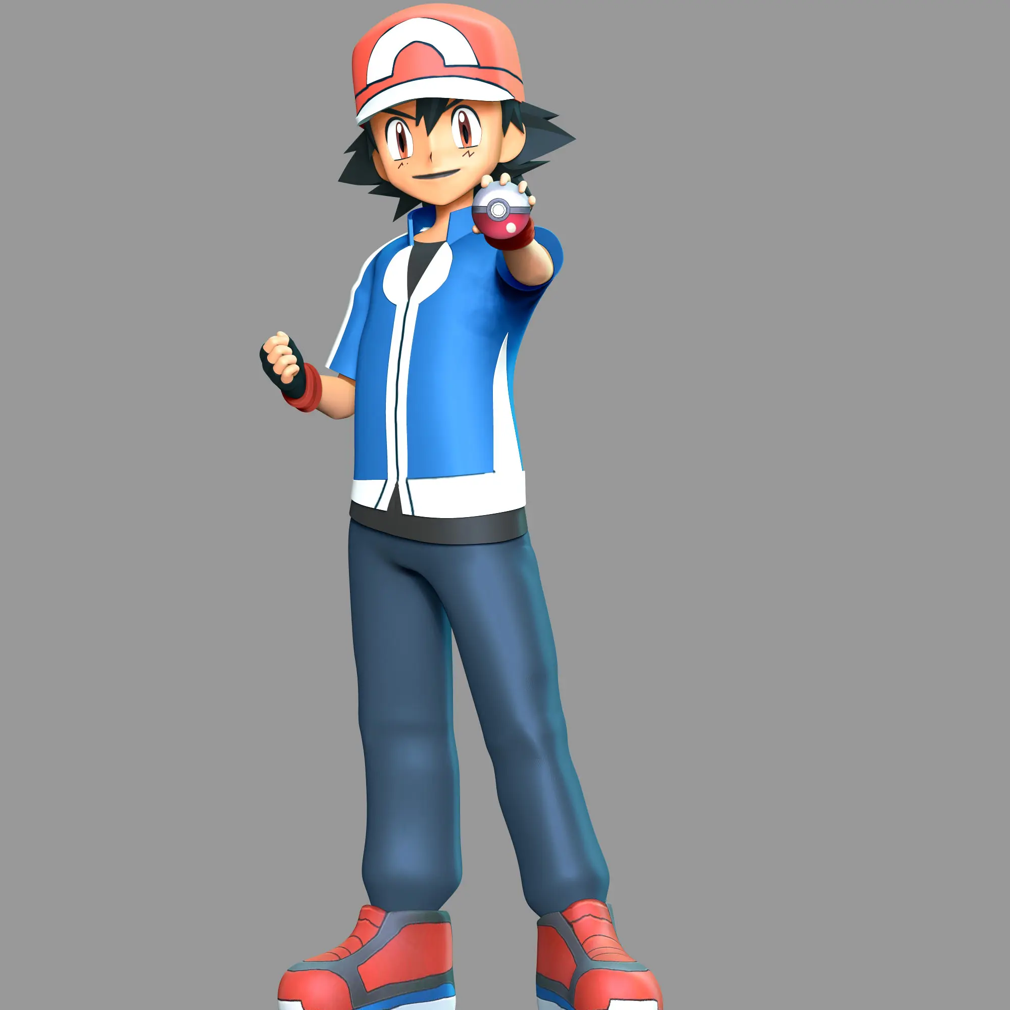 Characters \u0026 Creatures STL Download - Ash Ketchum - Satoshi Pokémonby  LoveModels, image size:2000x2000
