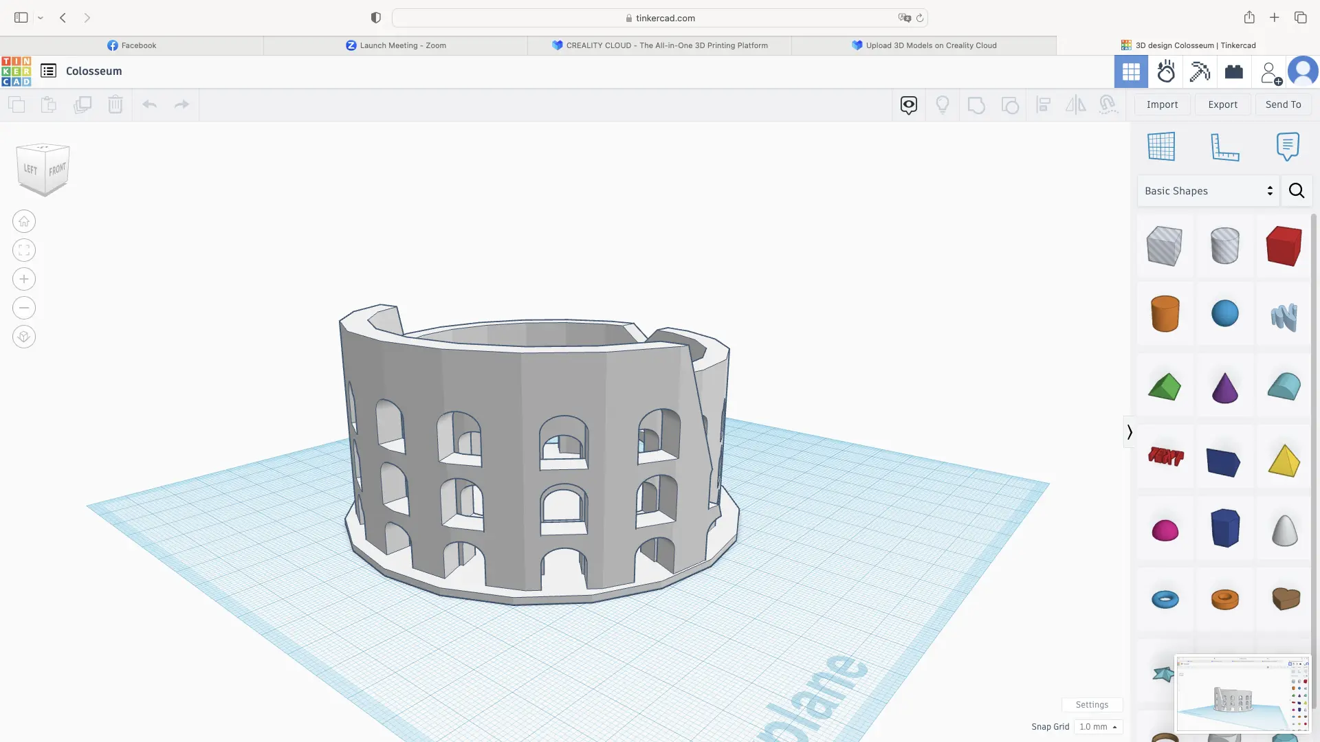 Kolosseum in Tinkercad erstellt