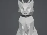 low-poly black cat 3d model-4