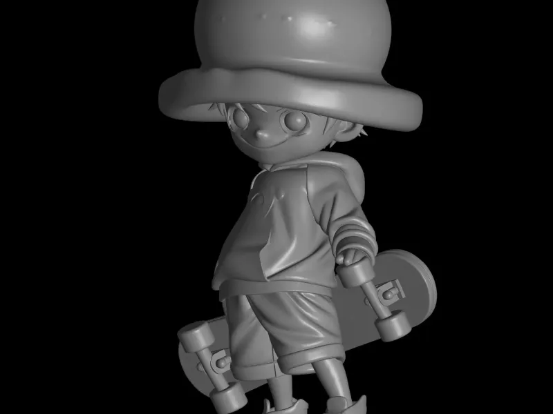 skateboarder chibi Monkey D. Luffy
