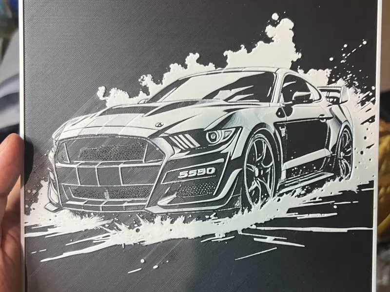 Mustang Hueforge 200x200 Black & White