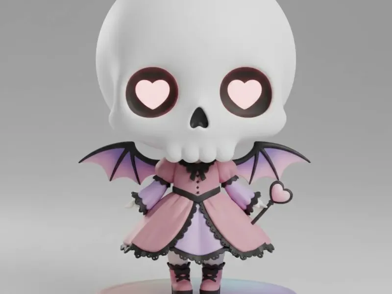 Chibi Love Skull – Gothic Sweetheart Collectible Figurine