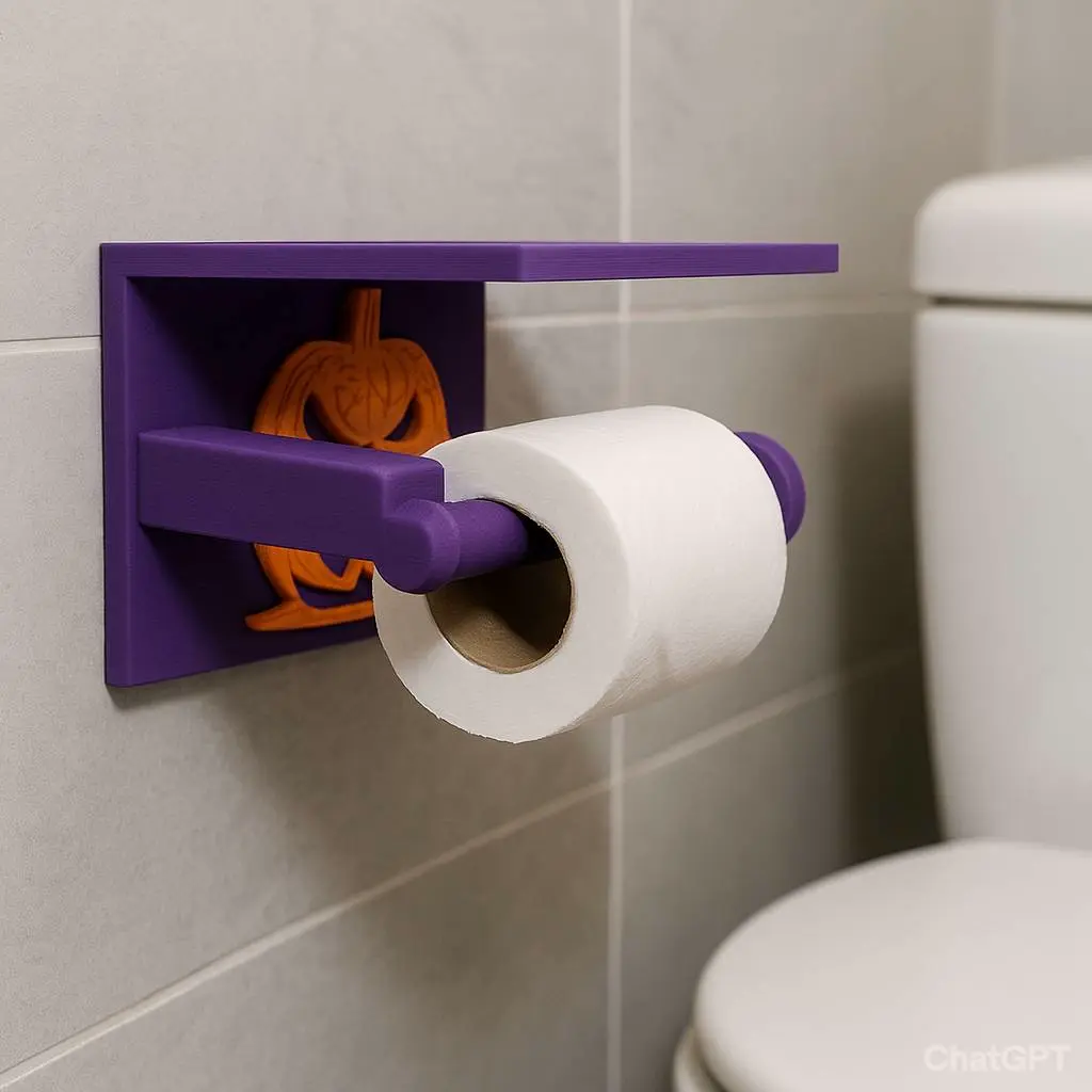 halloween toilet roll holder with phone stand