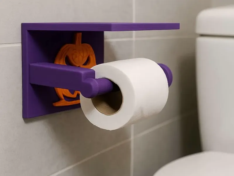 halloween toilet roll holder with phone stand