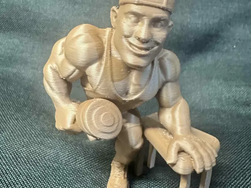 Masculine Gym Champion with Dumbbell Figurine