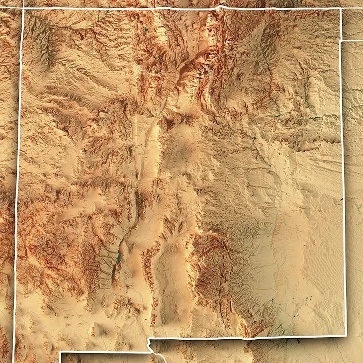 New Mexico topography map