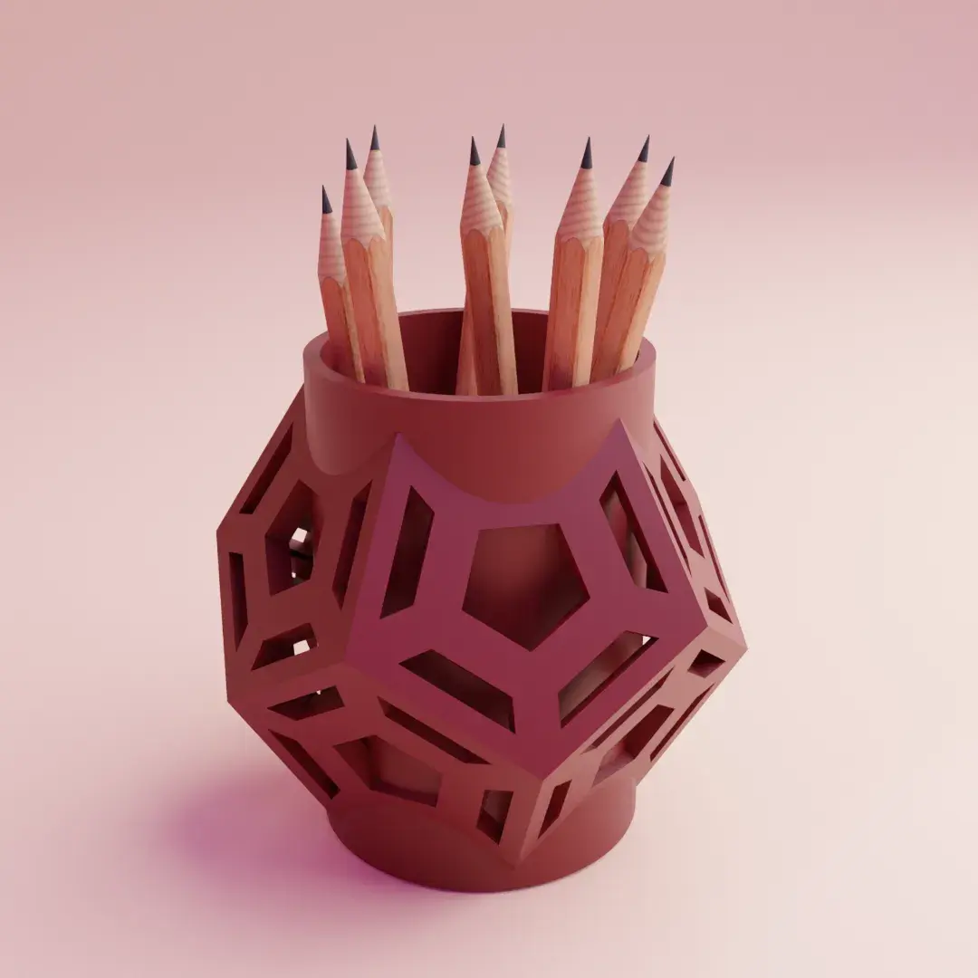 cool void dodecahedron pencil holder idea