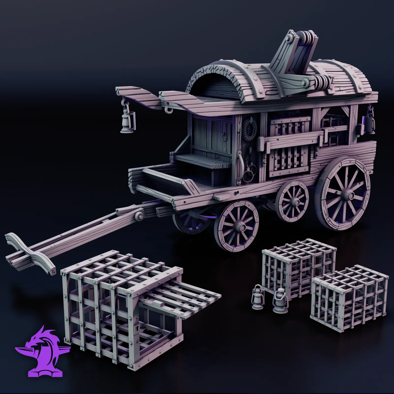Hunters Wagon | Cart Scatter Terrain Scenery Piece for RPG's