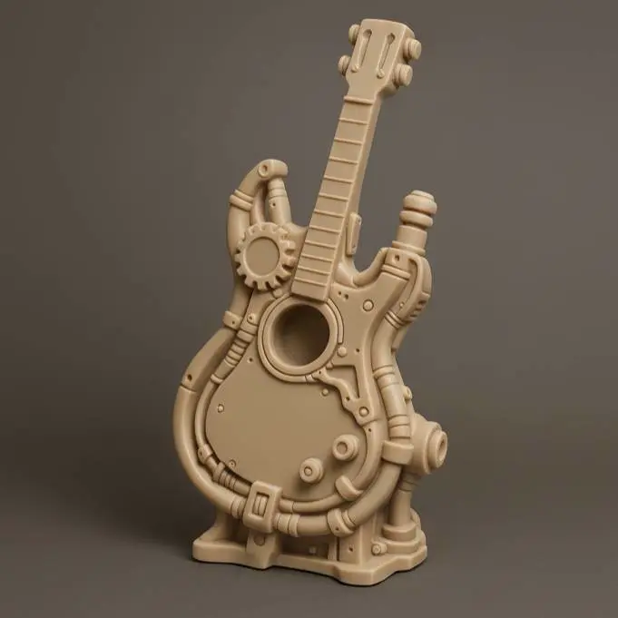 Industrial Guitar Sculpture