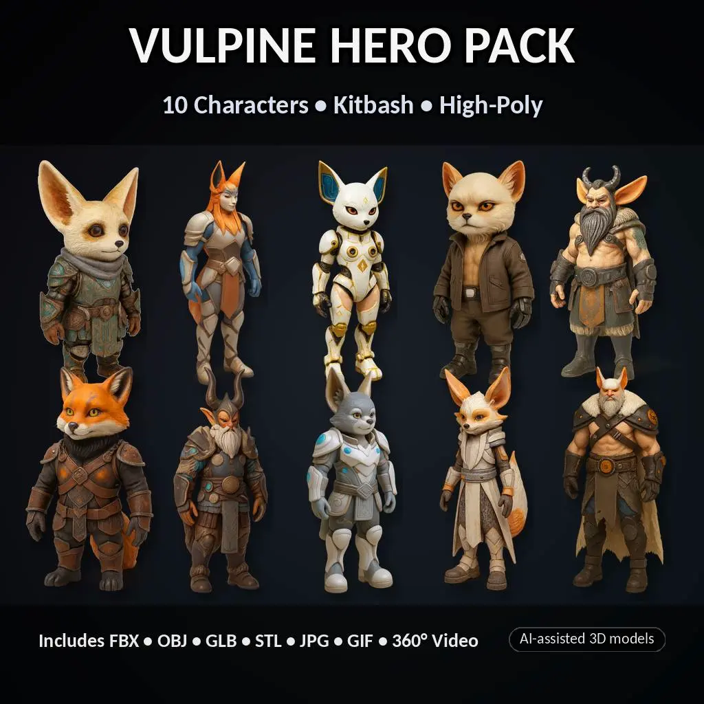 Verpine Character Characters & Creatures STL Download - Vulpine Heroes Bundle – 10 ...