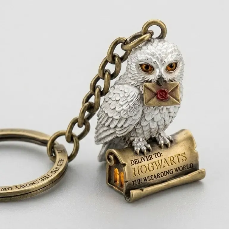 Porte-clés hibou blanc