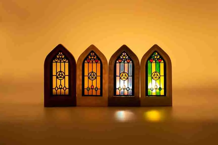 Candle Holder - Zelda Temple Stained Glass