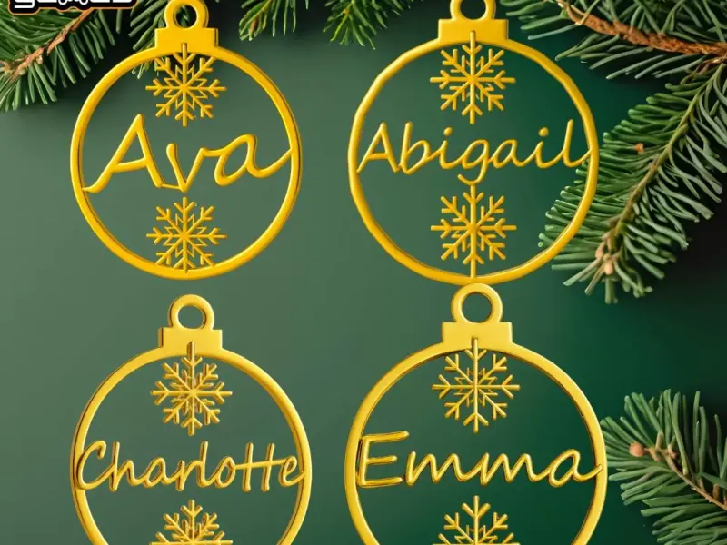 Adornos Navideños Personalizados Ava, Abigail, Charlotte, Em