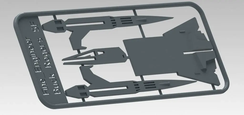Free Miniature Games & Accessories STL Download - Buck Rogers Starfighter kit cardby SMT_M 🦊
