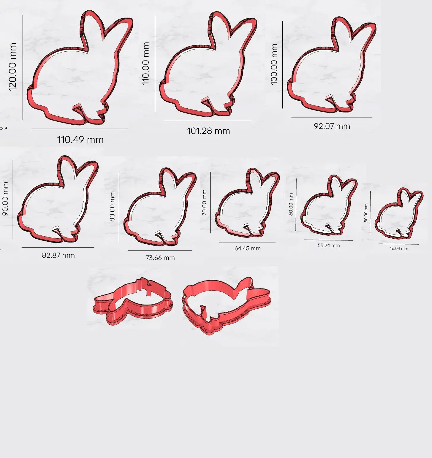 Rabbit Cookie Cutter, Sitting Rabbit, Cookie cutter, Bunny