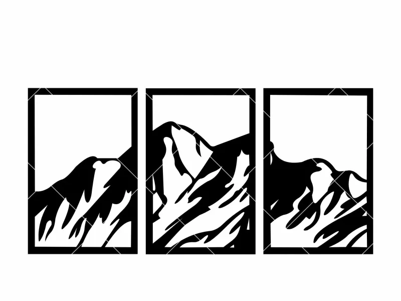 Mountain Wall Art Set STL – Nature Landscape 3D Prints