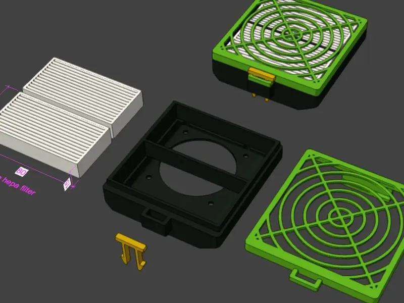 Adaptador de filtro HEPA interno Creality K1C para ventilador de escape