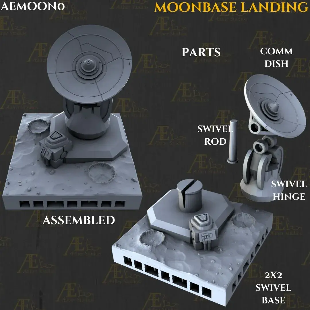 3D Printer Files | 3MF File | AEMOON0 - Moonbase Landing | Creality Cloud