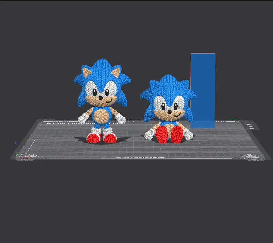 Sonic Knitted - Crochet - STL & 3mf Multicolor