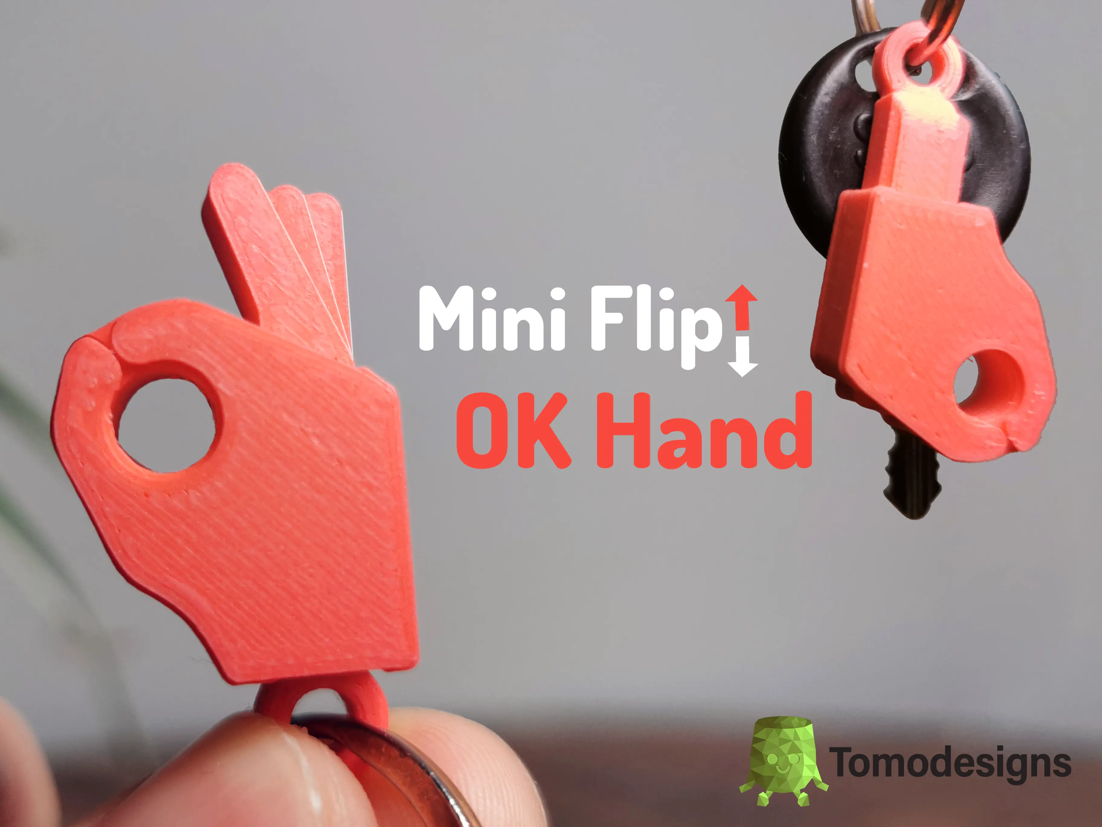 Mini Flip OK Hand Keychain