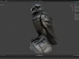 Raven Statue STL File – Gothic Crow Sculpture for 3D Printing-2
