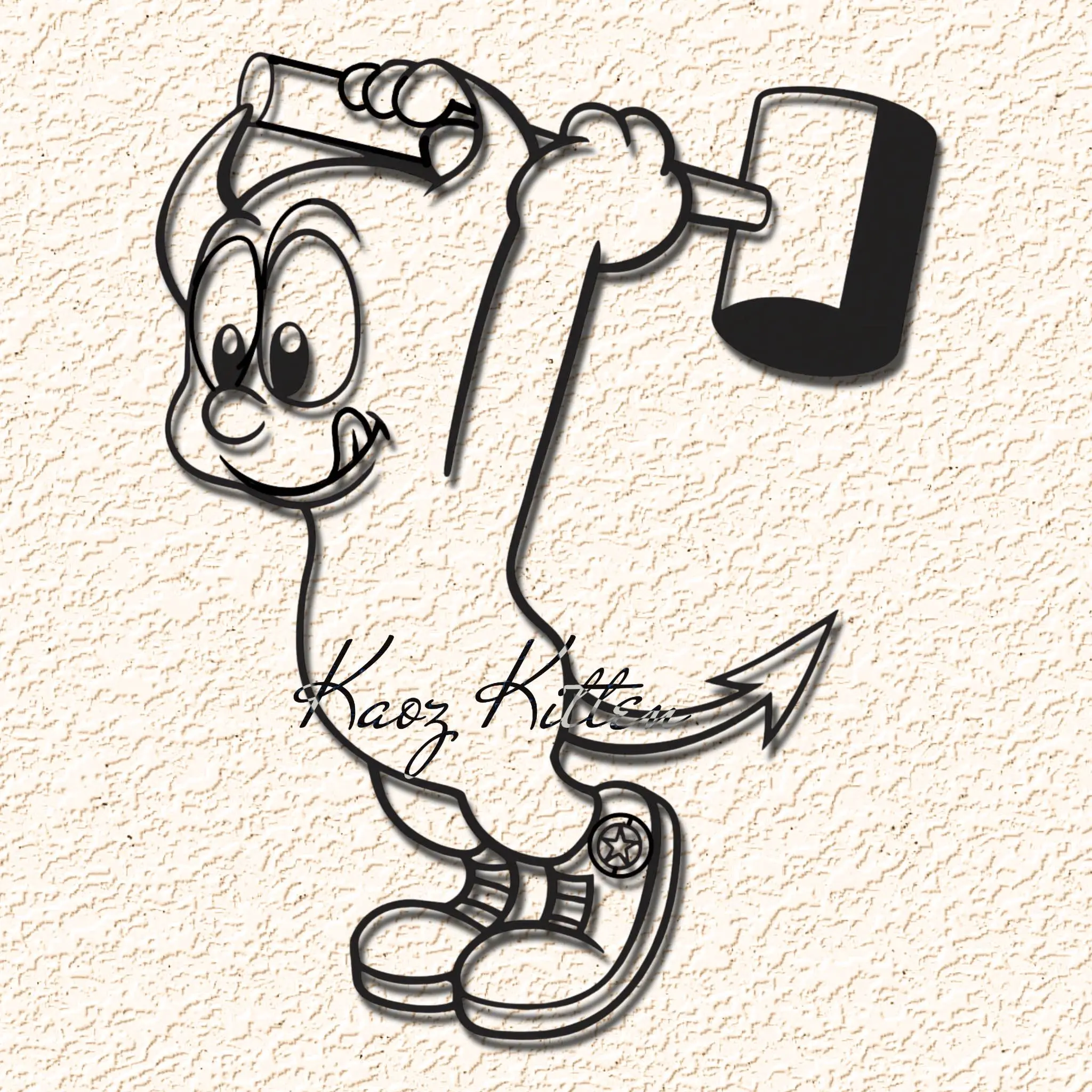 FreeBSD little devil demon hammer wall art home decor