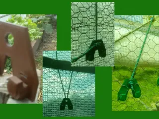 bungee cord fixing hook on hexagonal wire mesh