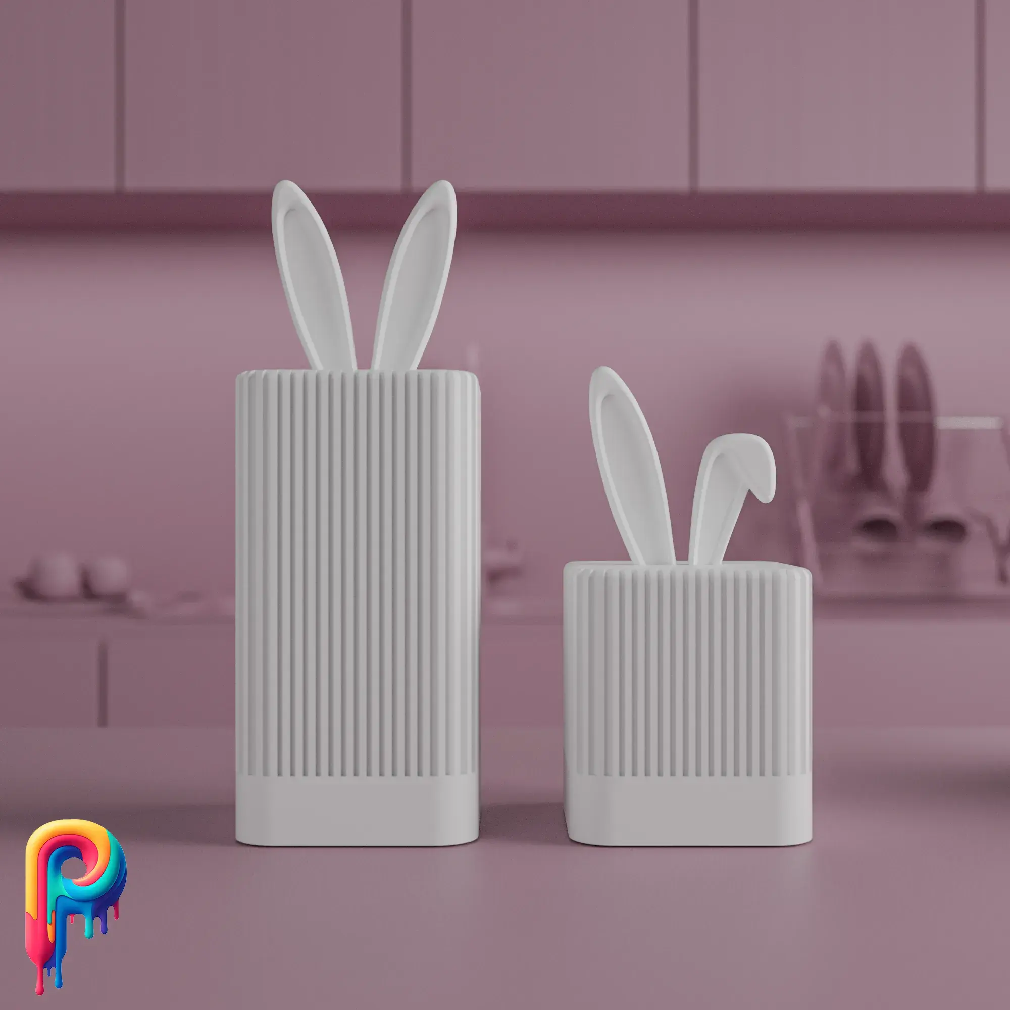 Bunny Ear Containers by Polymeria