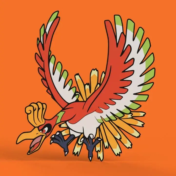 Ho-Oh Wall Art