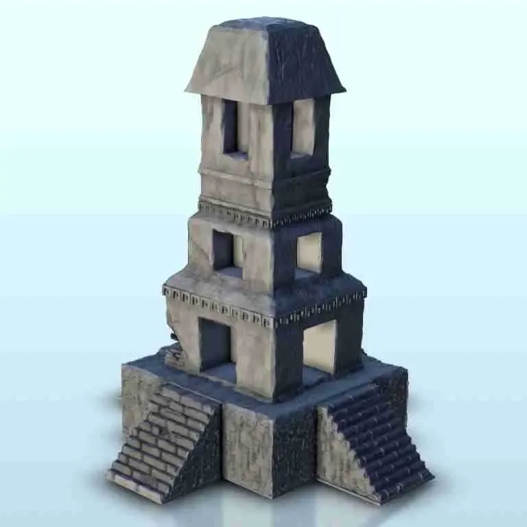 Mesoamerican tower with stairs 34 - miniatures warhammer ter