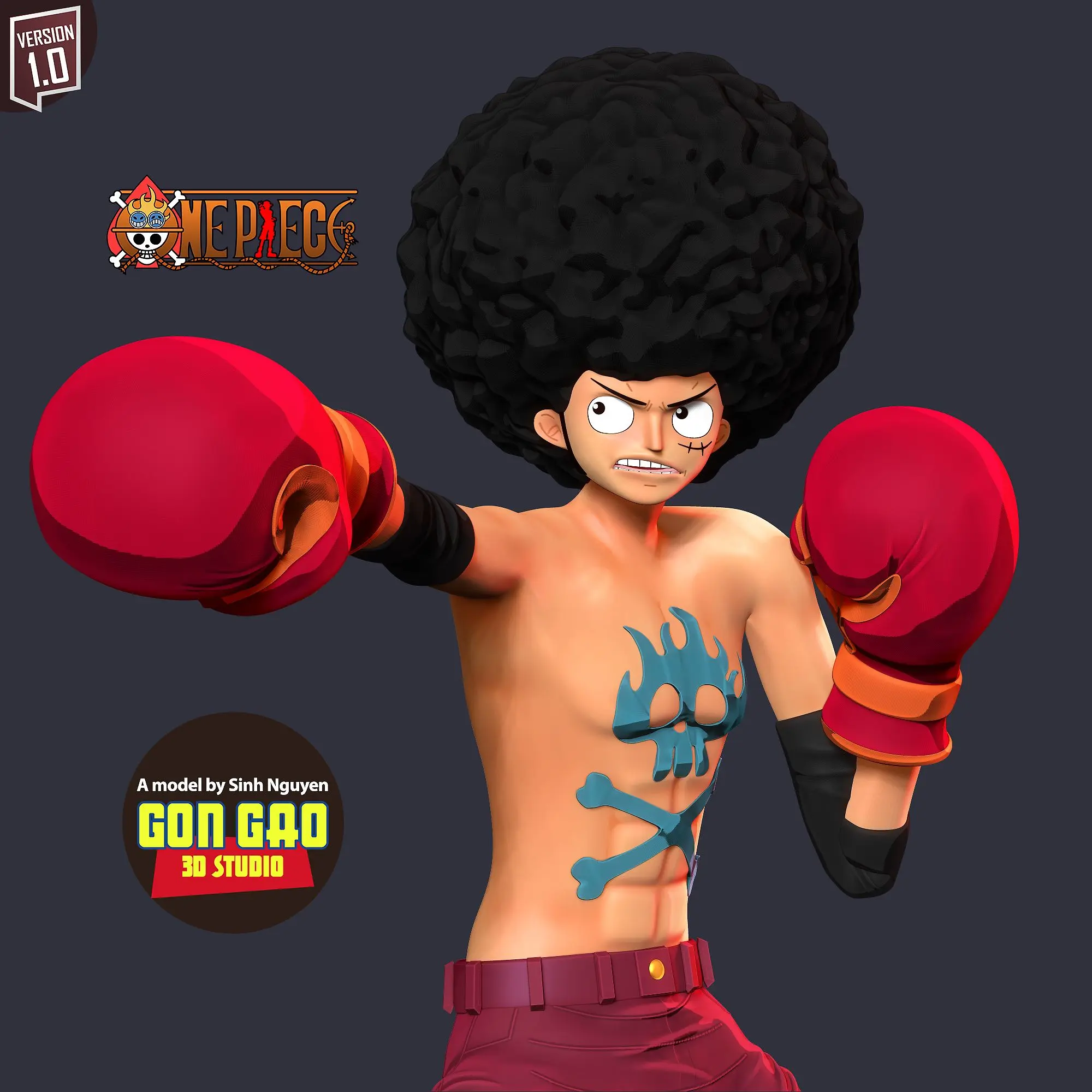 Afro Luffy - One Piece Fanart