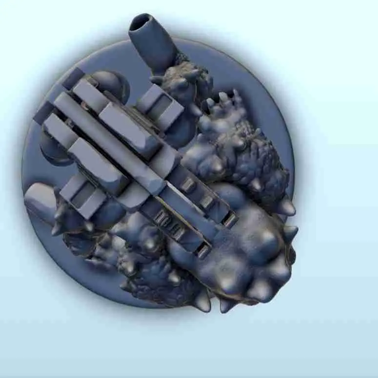 Robot alien with organic parts 5 miniatures scifi science 3D