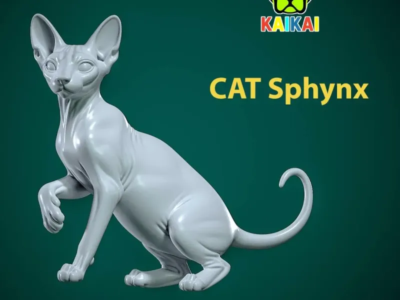 Sphynx cat posing model - 3D print