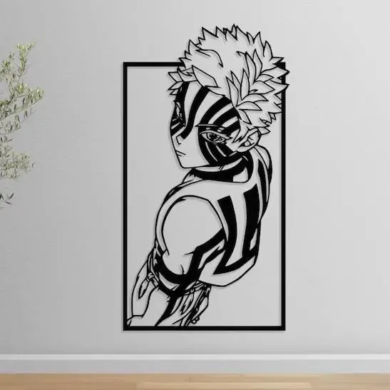 💠⚔️ AKAZA WALL ART 2D – DEMON SLAYER