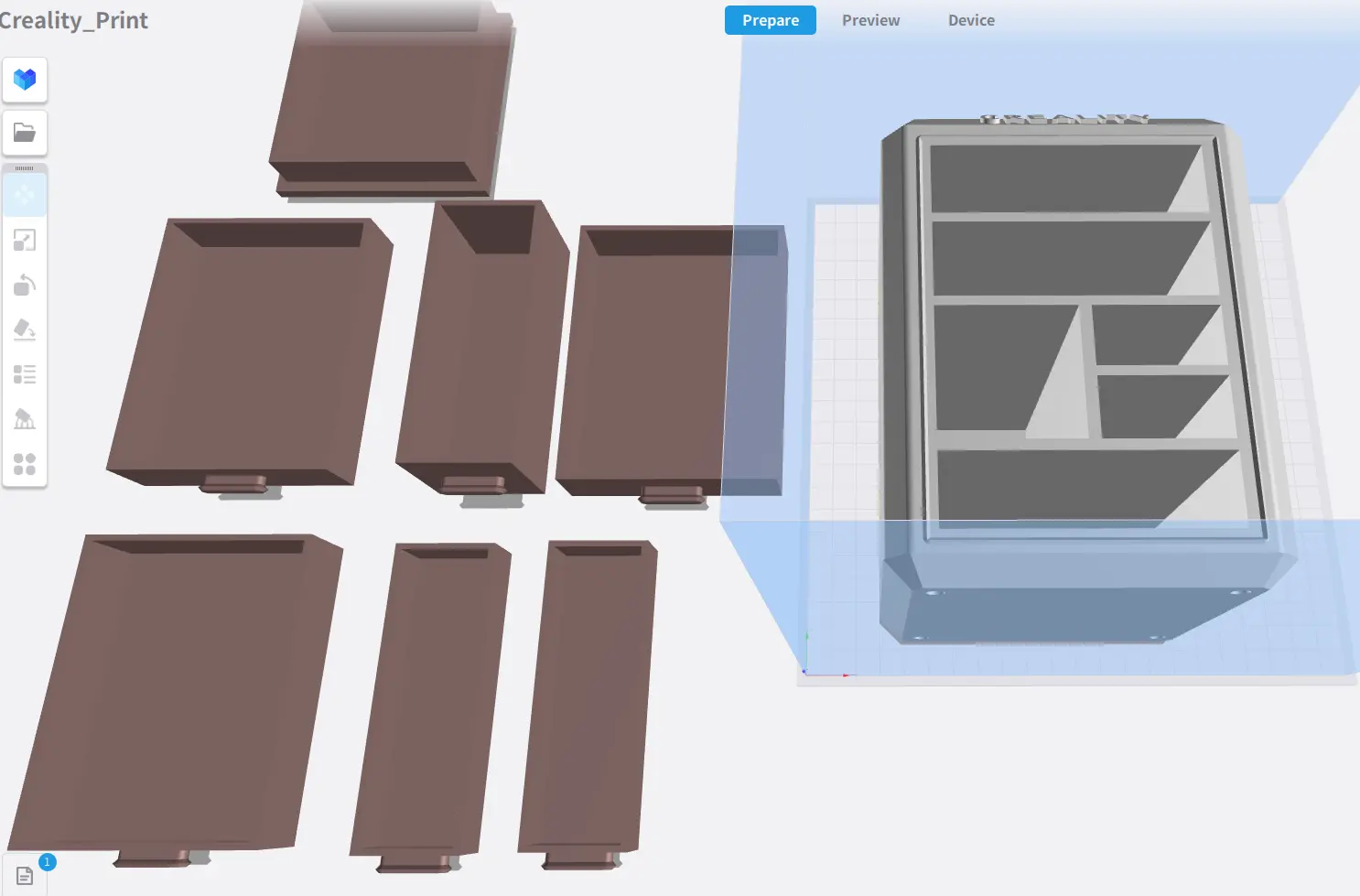 K1 Max | K1 | K1C Storage - 6 Drawers, Removable Lid for add