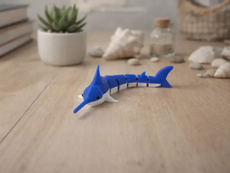 Flexi Swordfish Toy - Articulated Printed Fidget Fish
