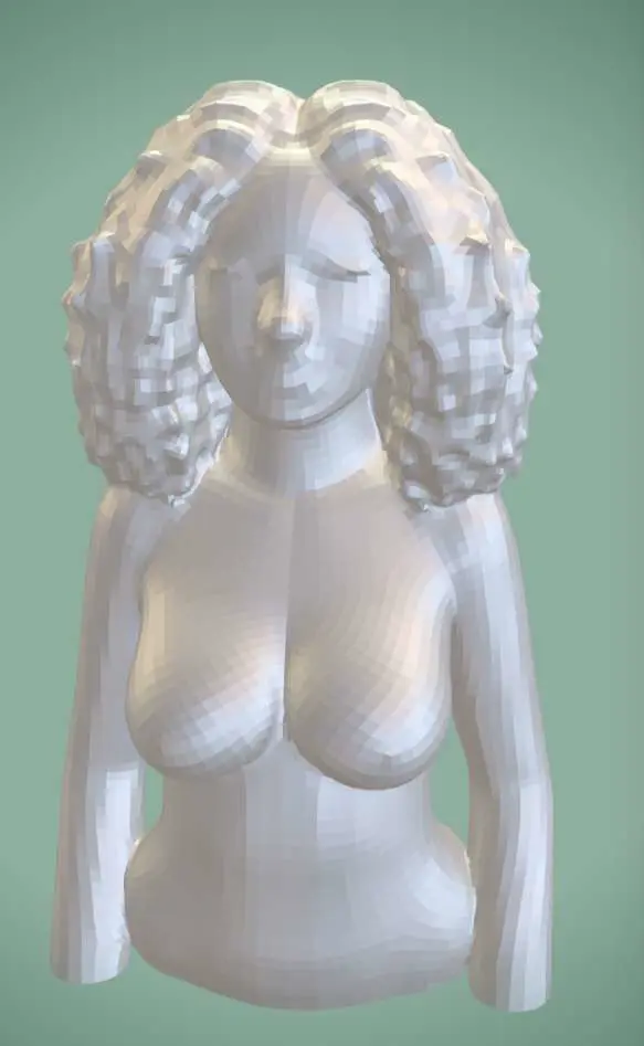 Free Sculptures & Artworks STL Download - Curly haired Nudeby katt_bearakuda