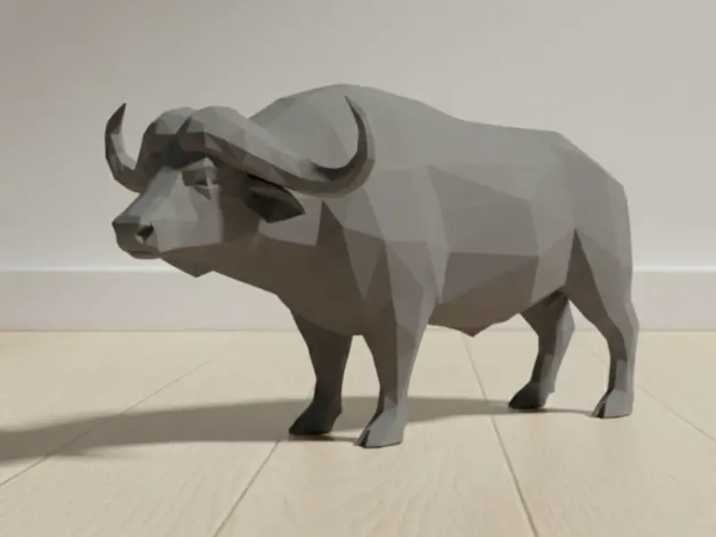Bufalo africano - low poly