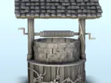 Wooden and stone well with vegetation (8) - miniatures warha-1