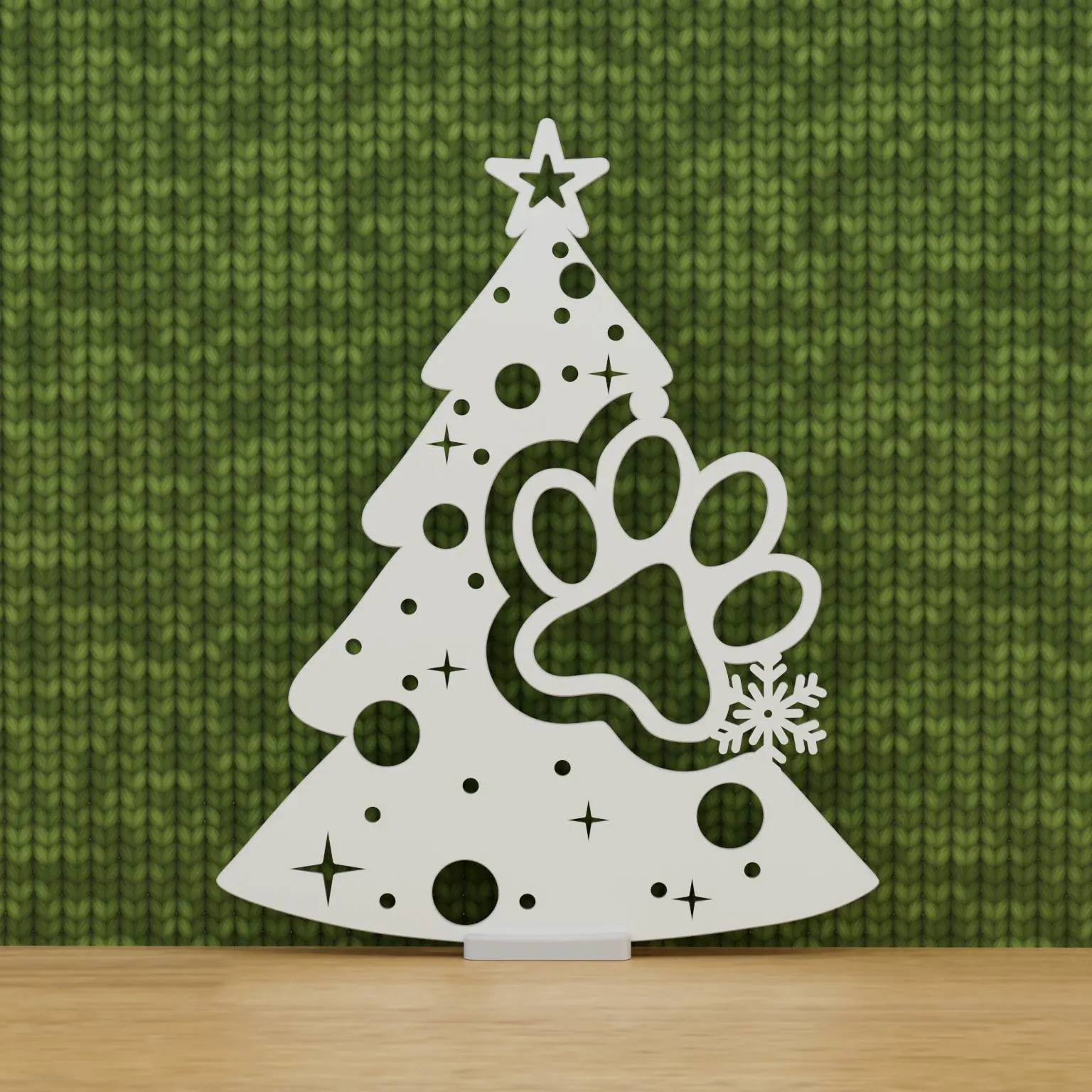 Christmas tree with dog paw - stand or ornament