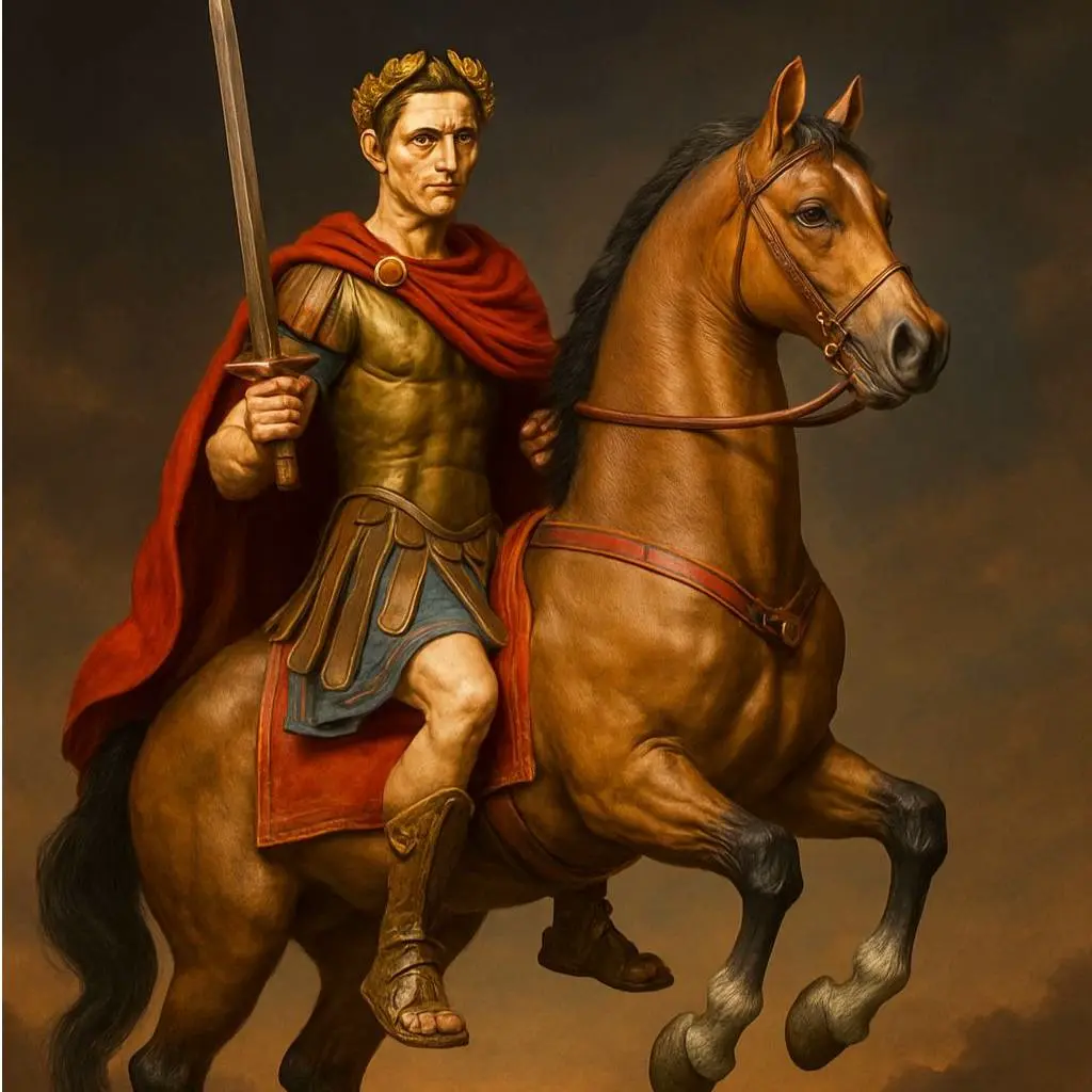 Cesar a Caballo - Figura histórica 3D