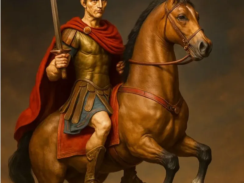 Cesar a Caballo - Figura histórica 3D