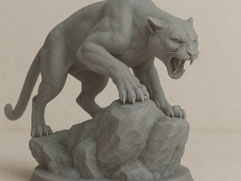 puma attack sculpture