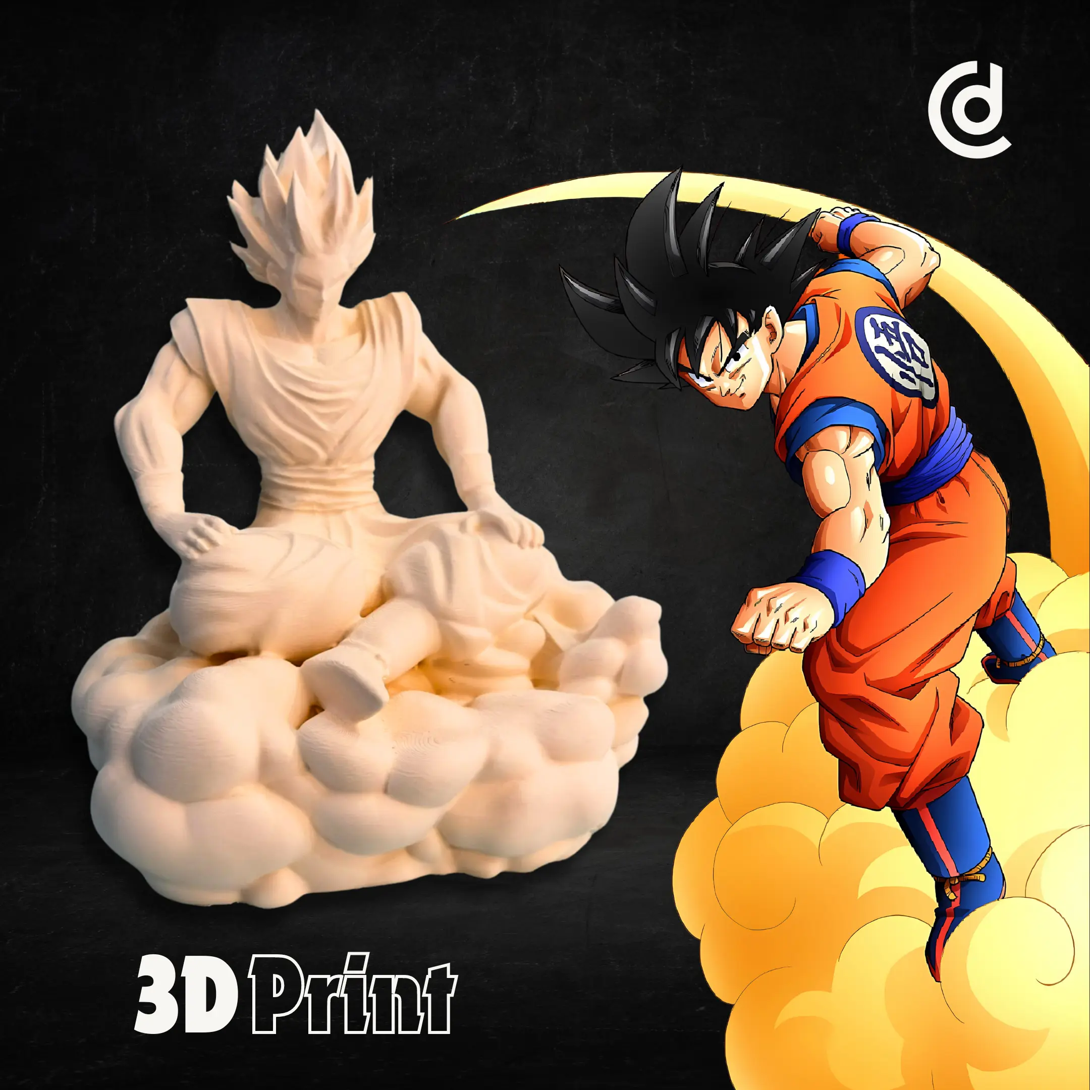 Dragon Ball Z Goku on Nimbus | Ready to Print