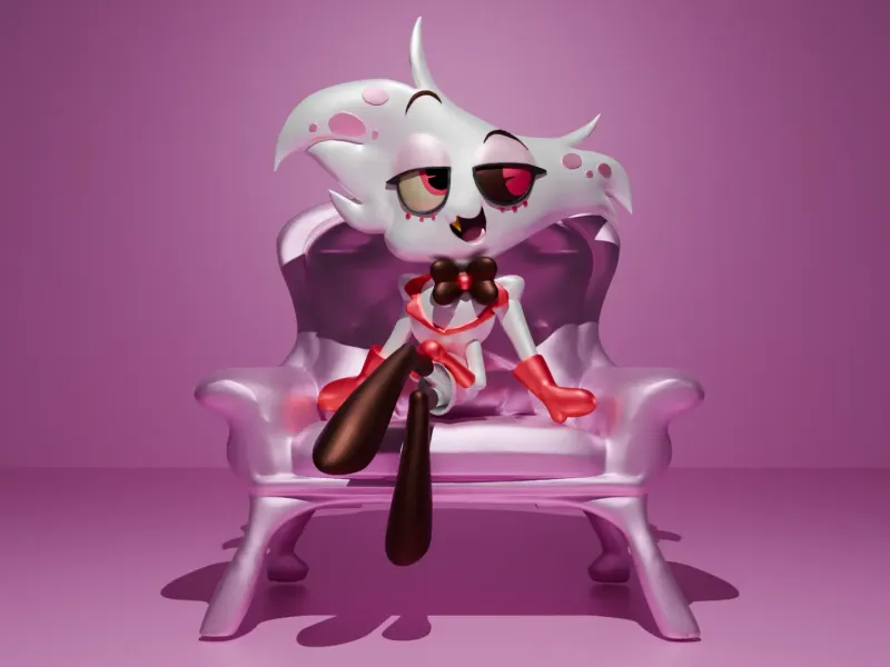 HAZBIN HOTEL - ANGEL DUST CHIBI MODEL 3D