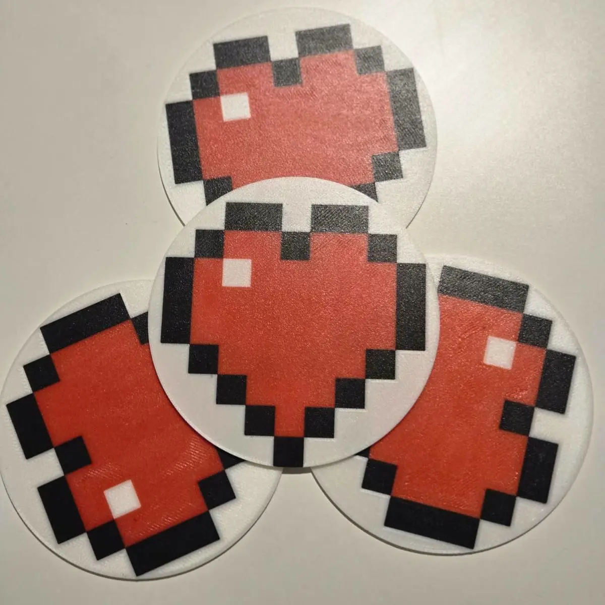 Minecraft Heart Coasters