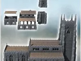 Christian church with square front Gothic tower and side ann-1