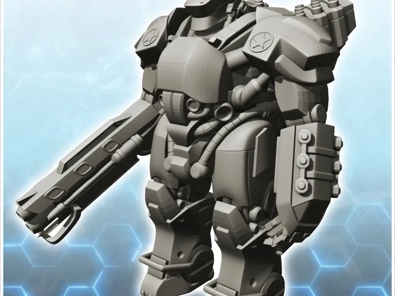 Unos combat robot (8) - miniaturas warhammer mini RPG scener