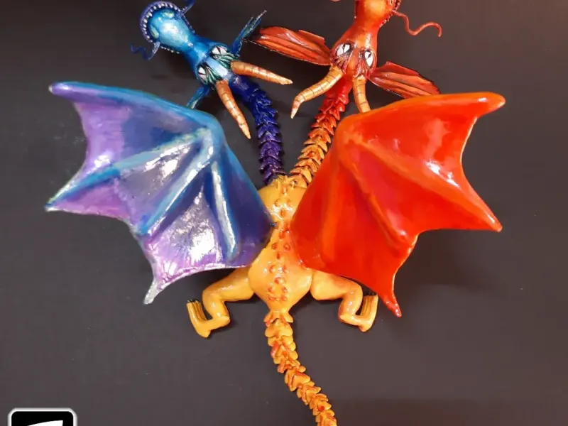 Flexi Print-in-Place Two-Headed Dragon Wu and Wei